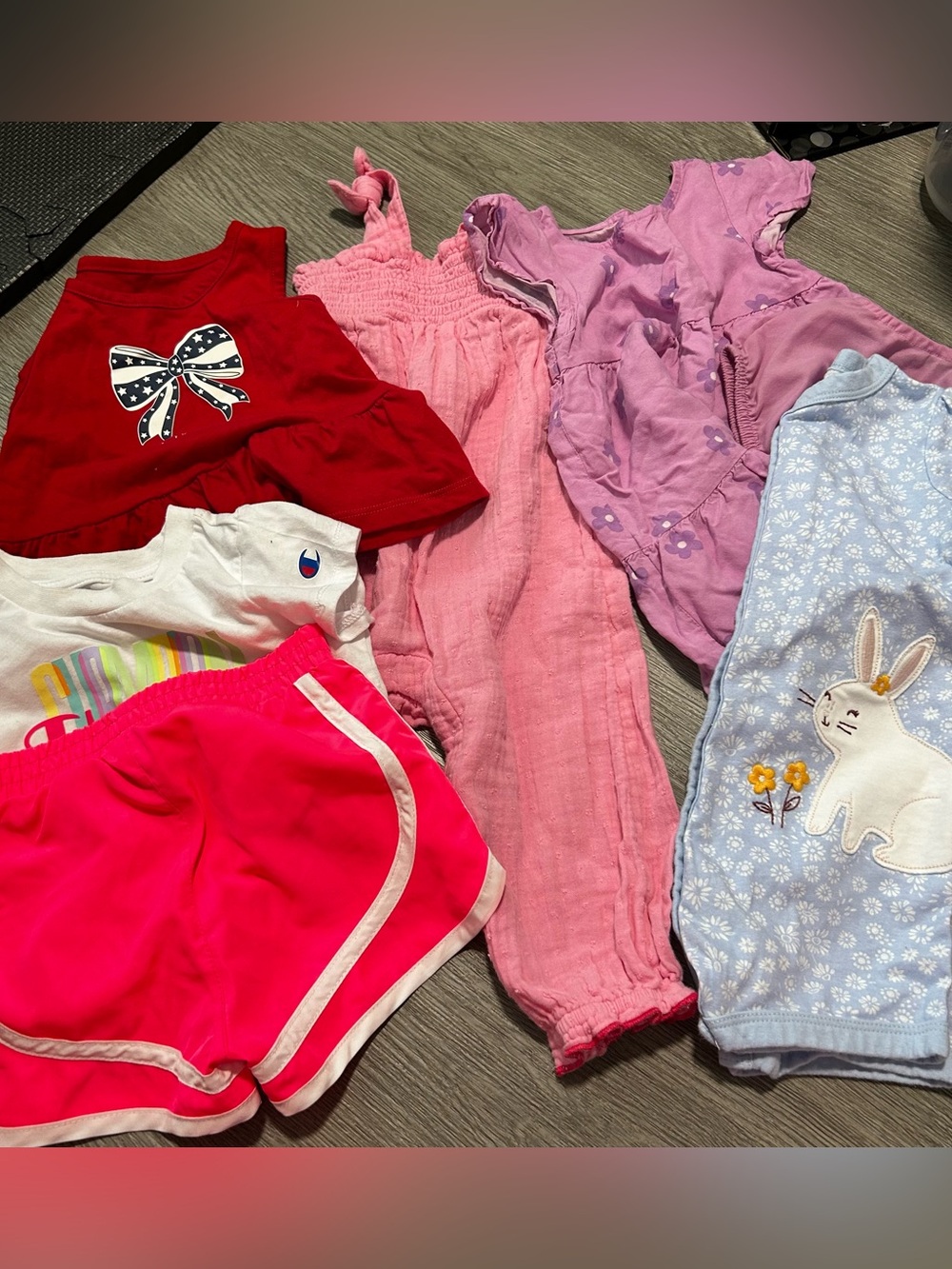 Baby Girl Mixed Outfit Lot - Pink, Red, Lavender, Light Blue 12-18 months